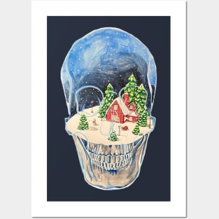 Skull Snow Globe Posters and Art